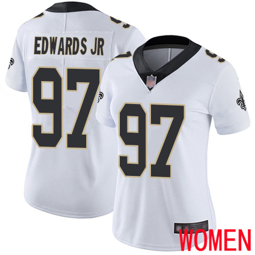 New Orleans Saints Limited White Women Mario Edwards Jr Road Jersey NFL Football #97 Vapor Untouchable Jersey->youth nfl jersey->Youth Jersey